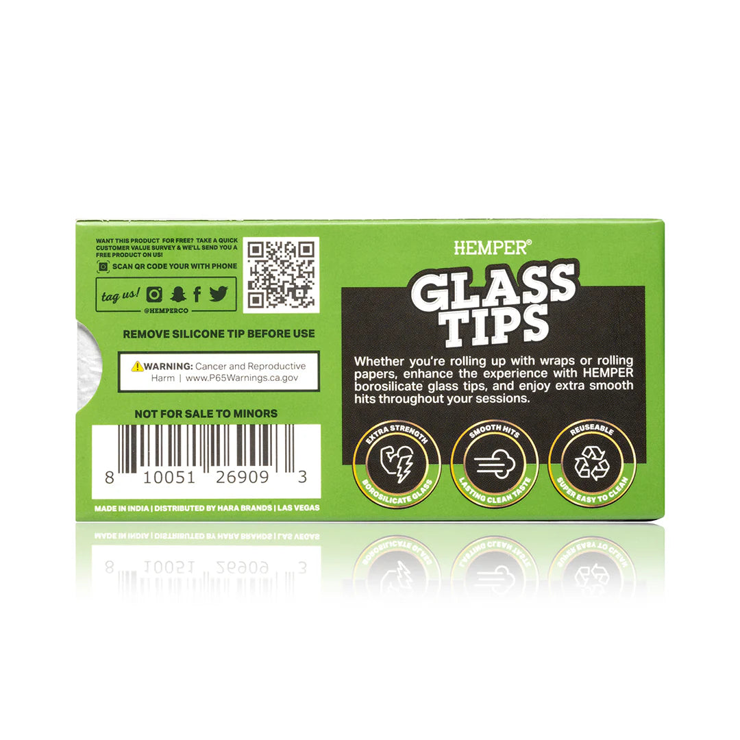 Hemper Glass Filter Tips - 5 Per Pack