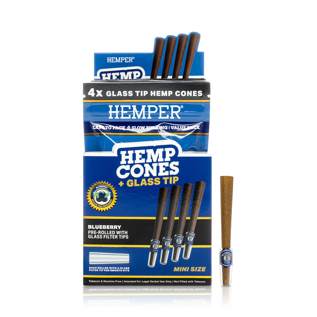Hemper Pre-Rolled Mini Size Paper Tip Hemp Cones | 4PK