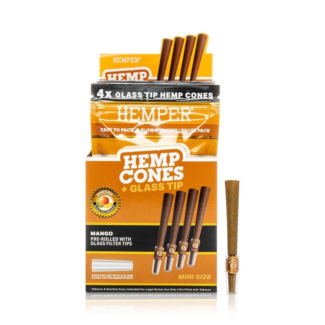 Hemper Pre-Rolled Mini Size Paper Tip Hemp Cones | 4PK