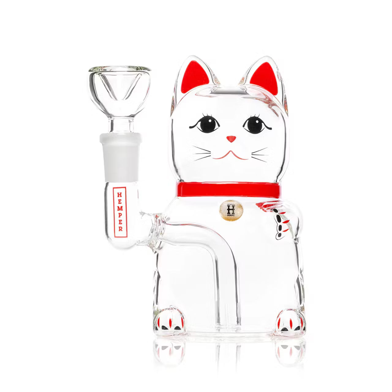 HEMPER Glass Bong Lucky Cat (5" Height)