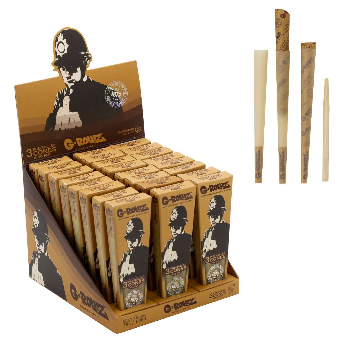 G-ROLLZ - King Size Cones - 3 Cones Per Pack