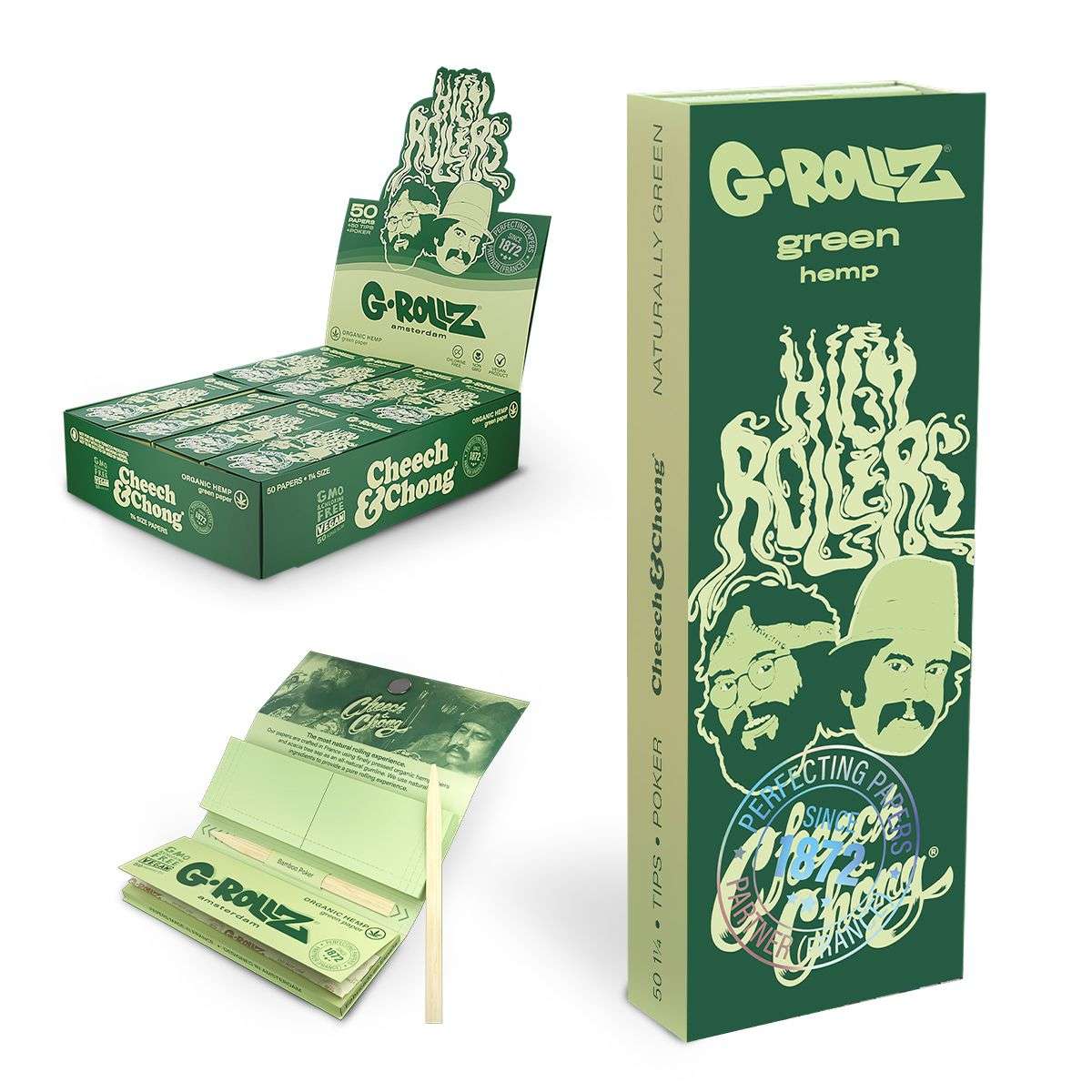 G-ROLLZ - 1 1/4 Size Rolling Papers , Tips & Poker.