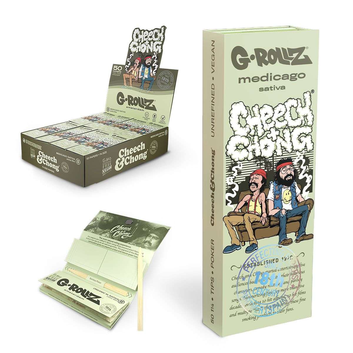 G-ROLLZ - 1 1/4 Size Rolling Papers , Tips & Poker.