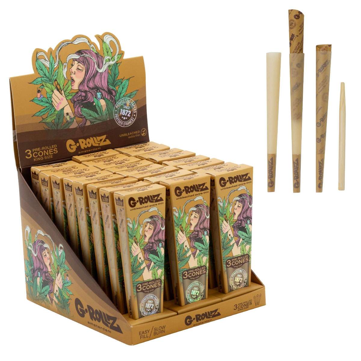 G-ROLLZ - King Size Cones - 3 Cones Per Pack