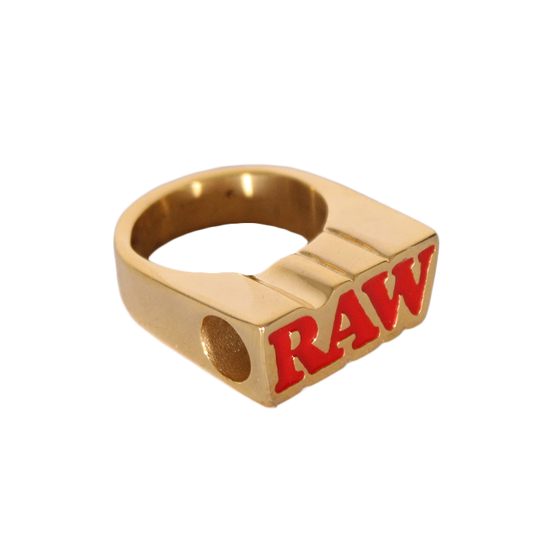 RAW Smoke Ring With Gold Finish Size 7