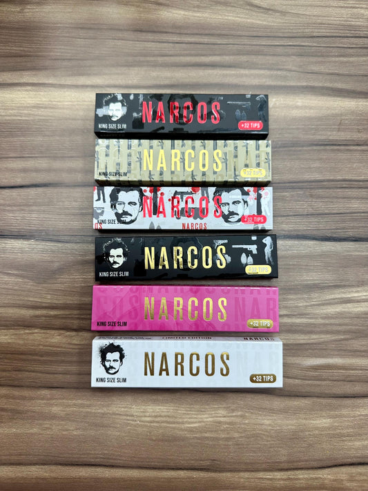 6x NARCOS Kingsize Rolling Papers & Tips - Limited Edition