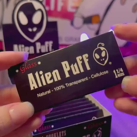 Alien Puff Transparent Glass Rolling Papers, 1 1/4 size
